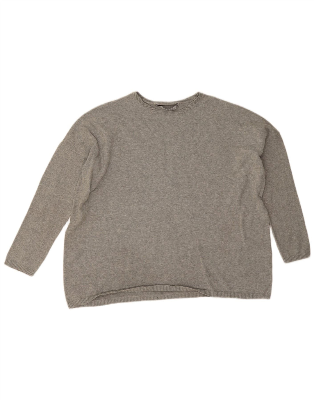 Damski sweter oversize z dekoltem w łódkę Zara UK 14 Średni szary nakrapiany