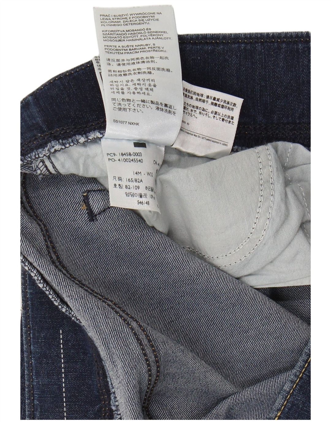 Damskie dżinsy rurki LEVI'S US 14 XL W32 L29 Niebieskie bawełniane