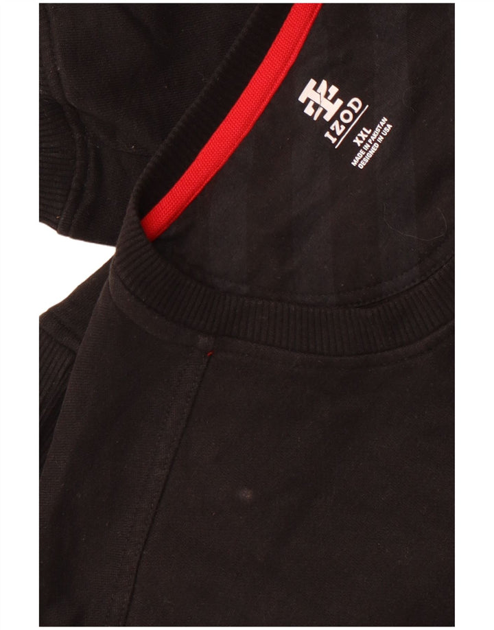 Izod Męski sweter bluzowy 2XL, czarny, bawełniany