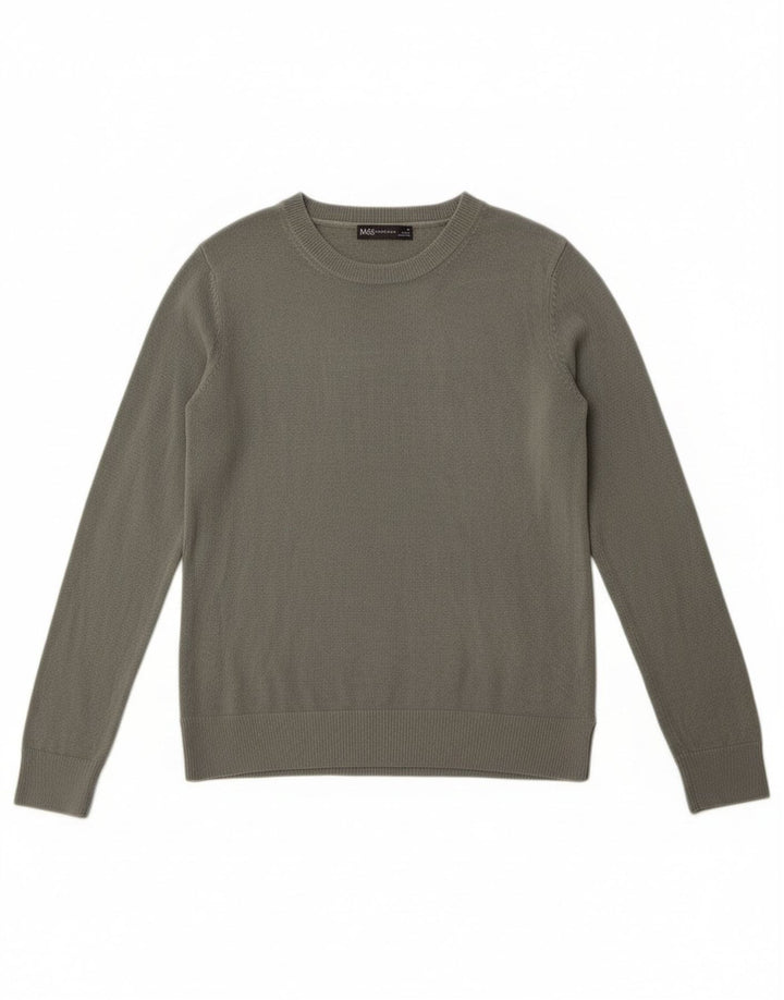 Marks & Spencer Damski sweter z dekoltem w łódkę, UK 10, mały khaki