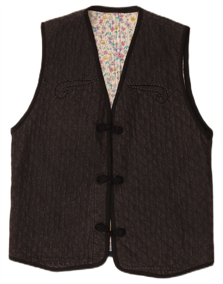 Kamizelka damska Vintage UK 12 Średni Szary Paisley