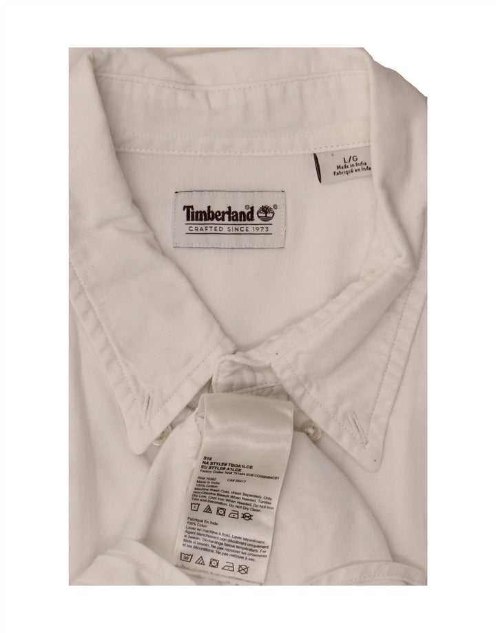 TIMBERLAND Mens Shirt Large White Cotton Vintage Timberland and Second-Hand Timberland from Messina Hembry 