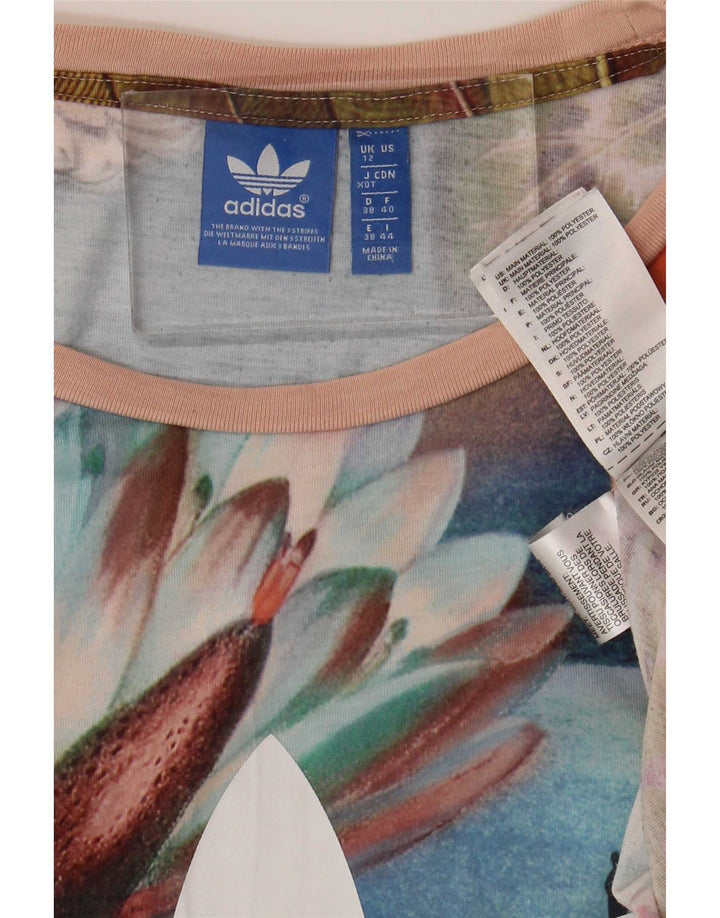 Damska koszulka graficzna Adidas Top UK 12 Średnia, wielobarwna, w kwiaty