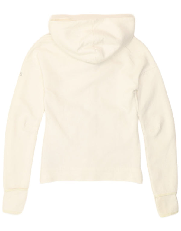 Damski sweter z kapturem i zamkiem błyskawicznym Adidas UK 4/6 XS Biała bawełna