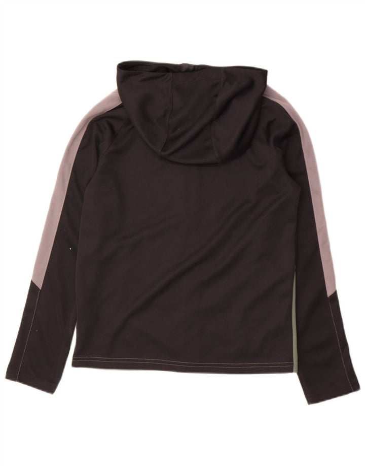 NIKE Boys Zip Hoodie Sweater 12-13 Years Large Black Colourblock Polyester