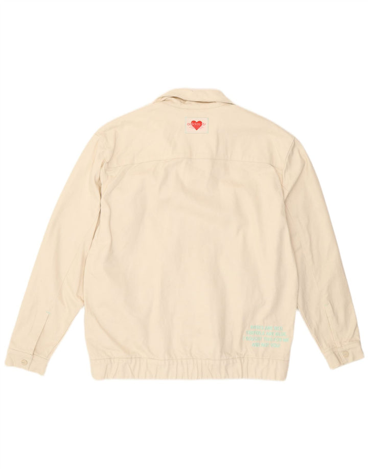 Męska kurtka bomber Adidas UK 36, mała, biała, bawełniana