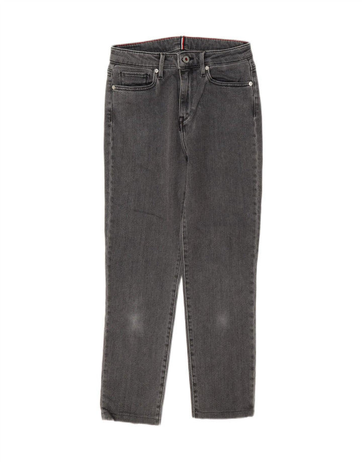 Damskie jeansy przycięte Tommy Hilfiger W27 L25 Szara bawełna