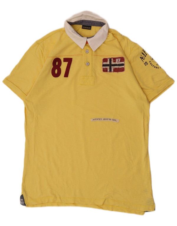 Męska koszulka polo do rugby Napapijri Graphic XL w kolorze żółtym