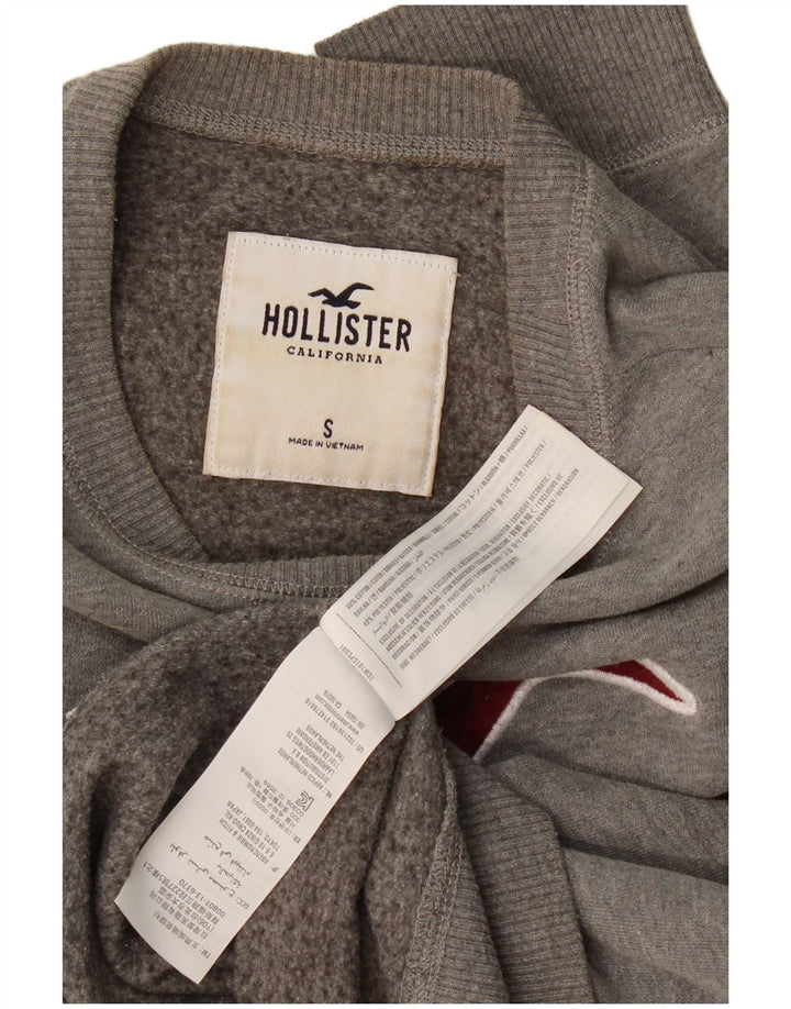 Męska bluza z grafiką Hollister, mała, szara, bawełniana