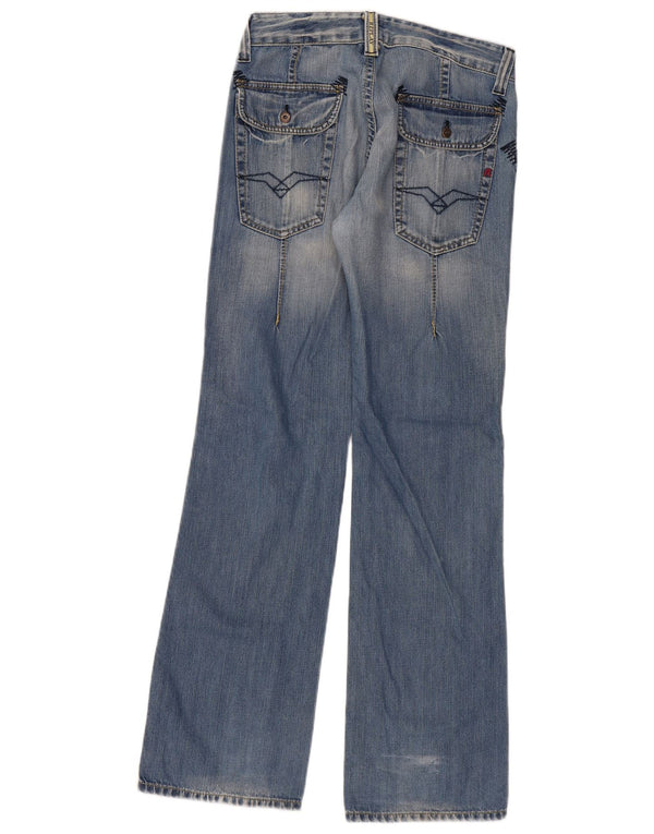 Replay Womens Straight Jeans W30 L34 Blue Cotton