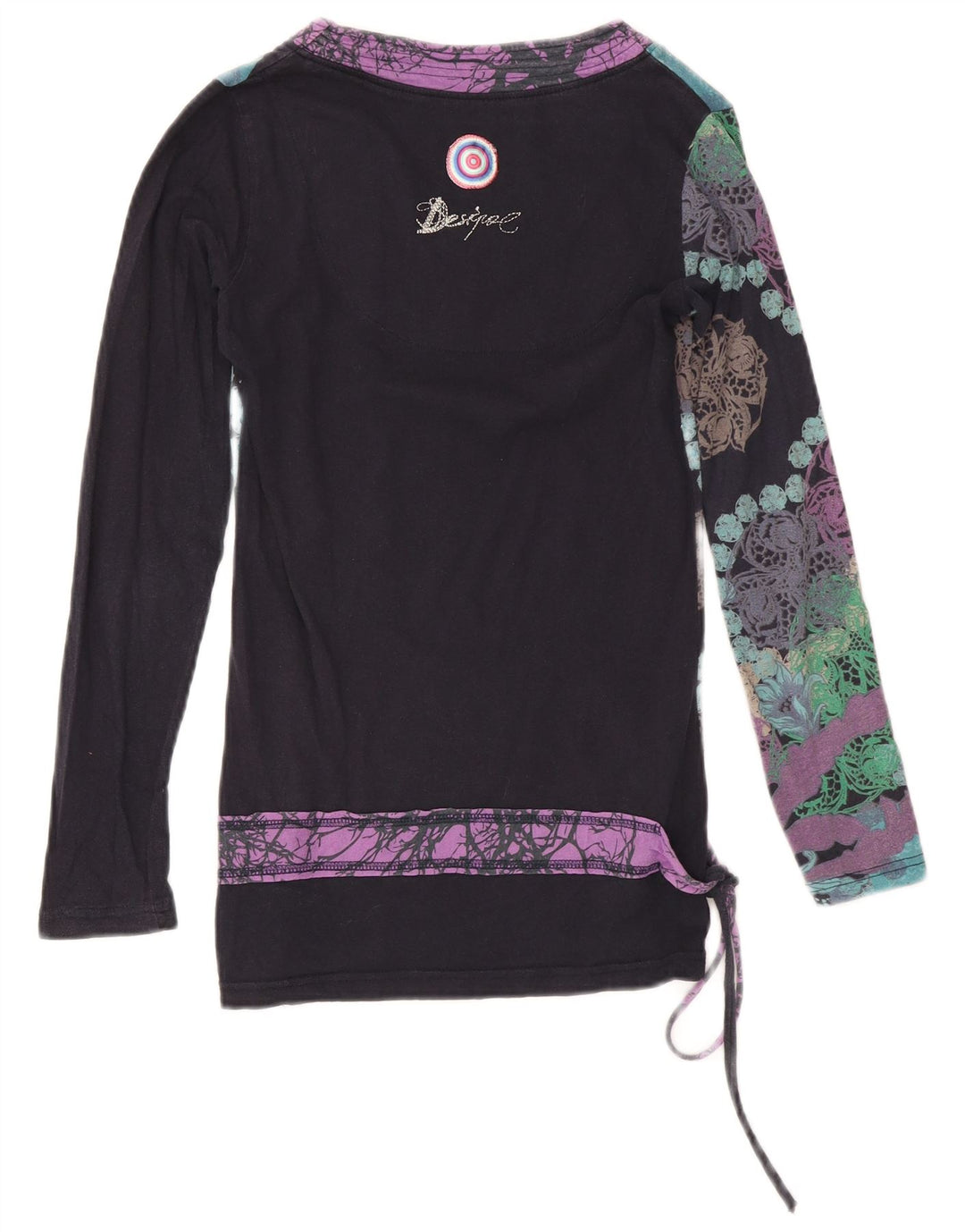 Damska bluzka z długim rękawem Desigual Top UK 12 Medium, wielokolorowe kwiaty
