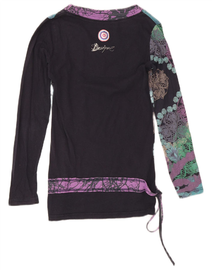 Damska bluzka z długim rękawem Desigual Top UK 12 Medium, wielokolorowe kwiaty