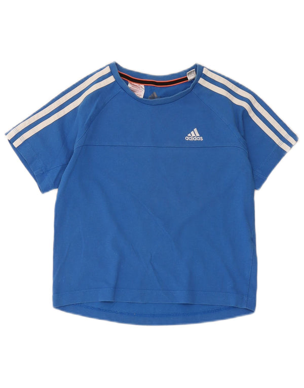 Adidas Chłopięca Koszulka Climalite Top 7-8 Lat Niebieska Bawełniana