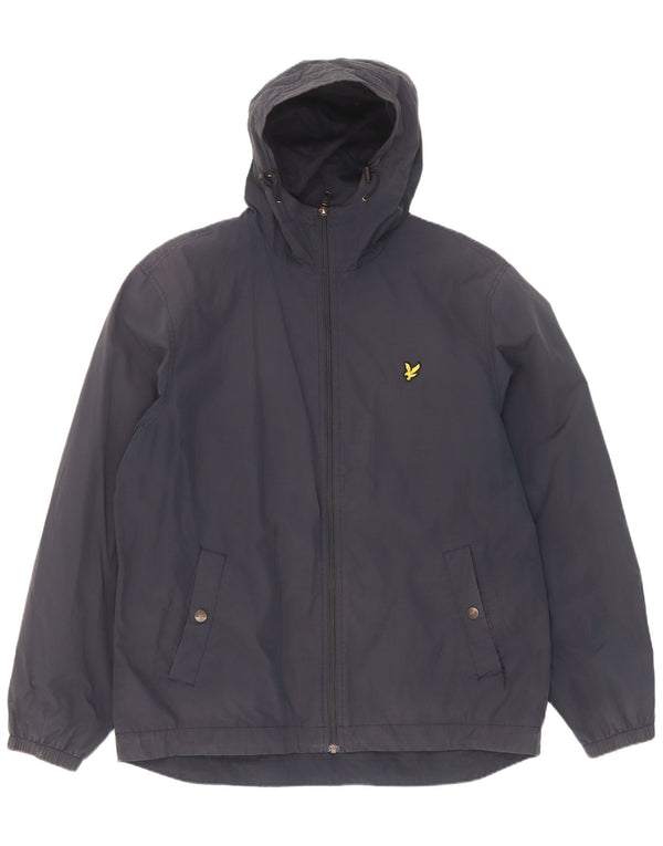 Męska kurtka bomberka z kapturem Lyle & Scott UK 42 XL, granatowa, bawełniana