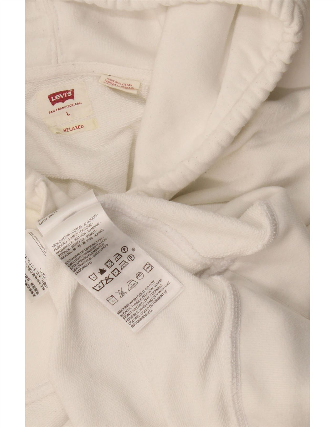Męski sweter z kapturem Levi's, duży, biały, bawełniany