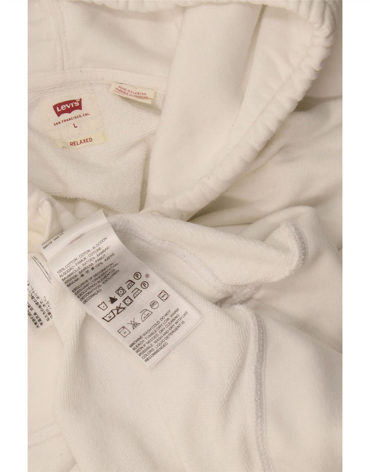 Męski sweter z kapturem Levi's, duży, biały, bawełniany