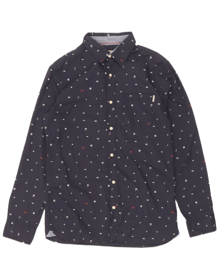 Koszula męska Jack & Jones w abstrakcyjny wzór, średni granatowy poliester