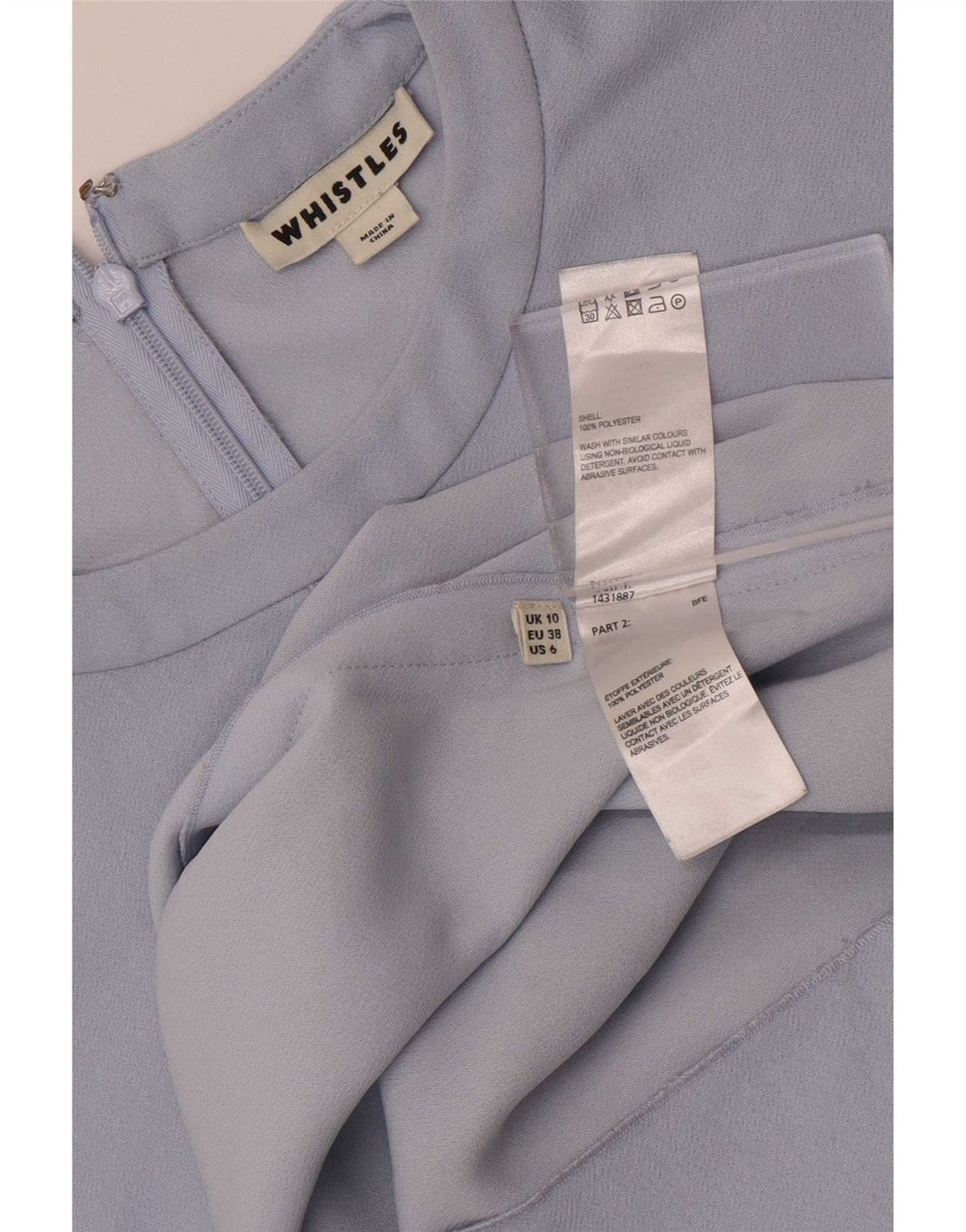 Whistles Damska sukienka oversize z rękawem 3/4, UK 10, mała niebieska