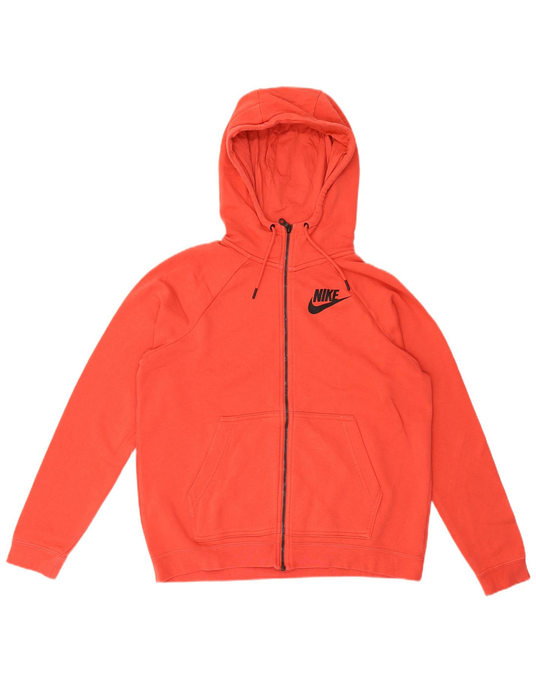 Damski sweter oversize z kapturem i zamkiem błyskawicznym Nike, UK 14, średni czerwony, bawełniany