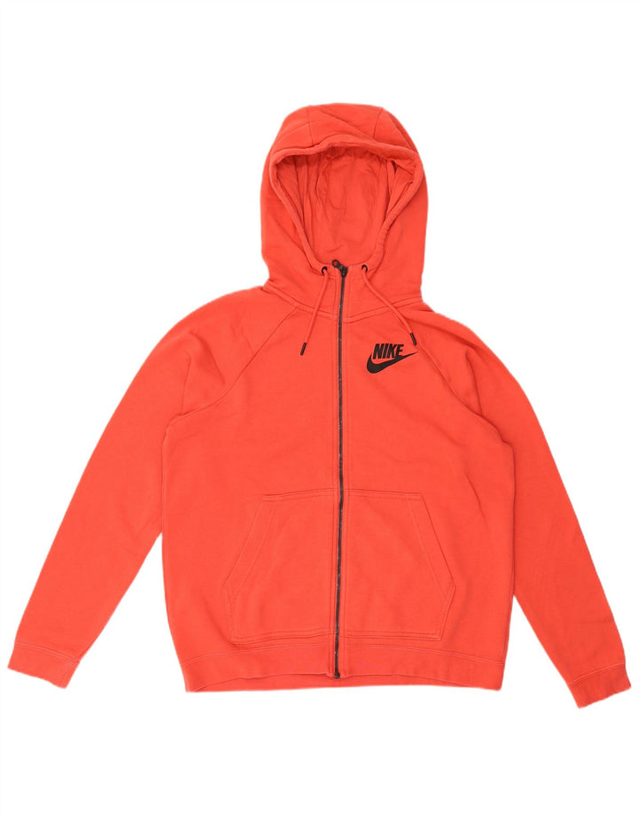 Damski sweter oversize z kapturem i zamkiem błyskawicznym Nike, UK 14, średni czerwony, bawełniany