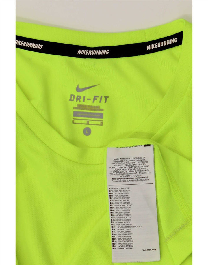 Męska koszulka Nike Dri Fit z długim rękawem, duża, zielona, poliestrowa