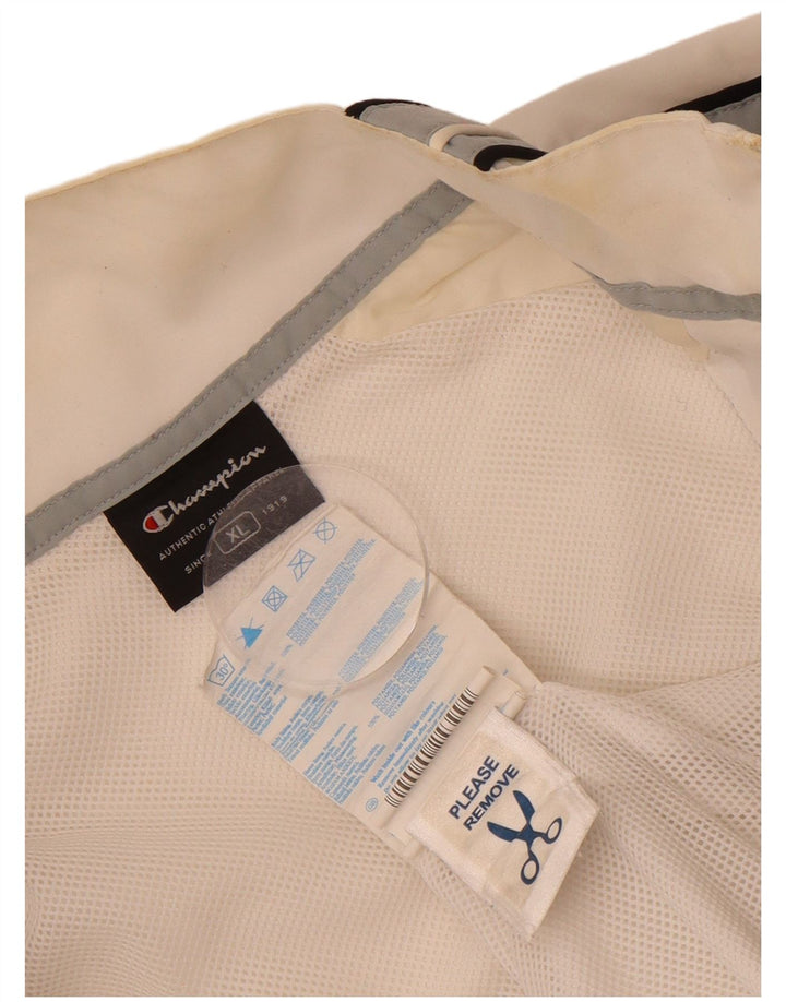 CHAMPION Mens Tracksuit Top Jacket XL Off White Colourblock Polyester