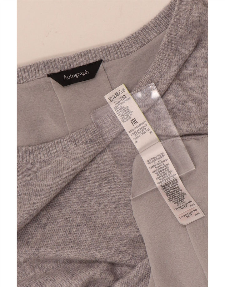 MARKS & SPENCER Damski sweter z dekoltem w łódkę UK 12 Średni szary
