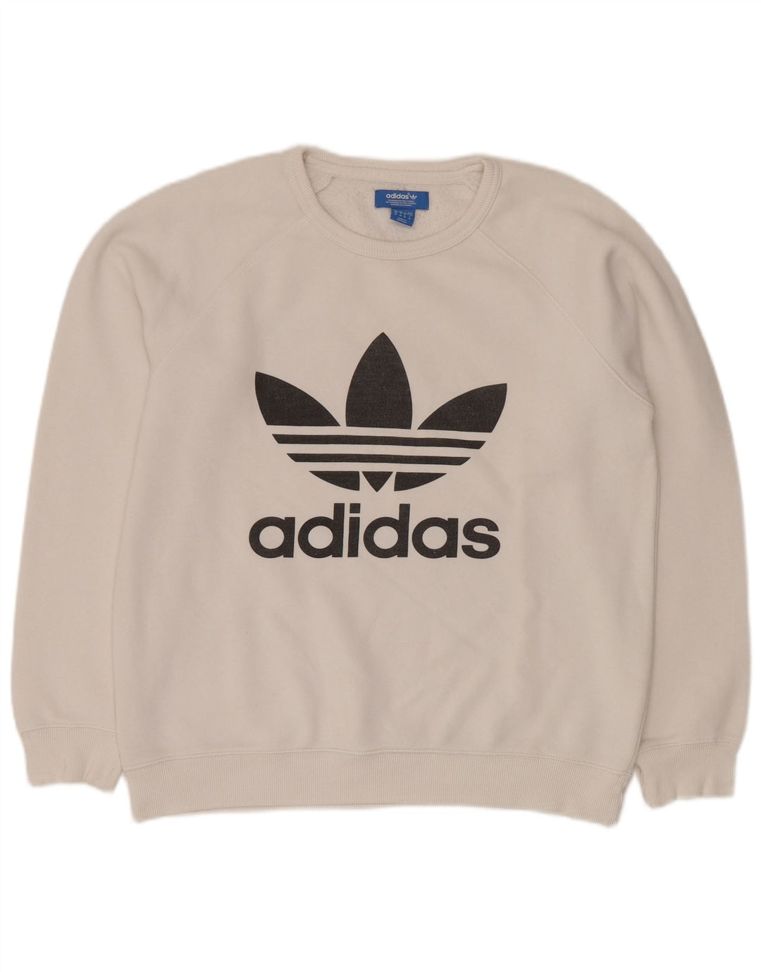 Męska bluza z grafiką ADIDAS, średnia, biała bawełna