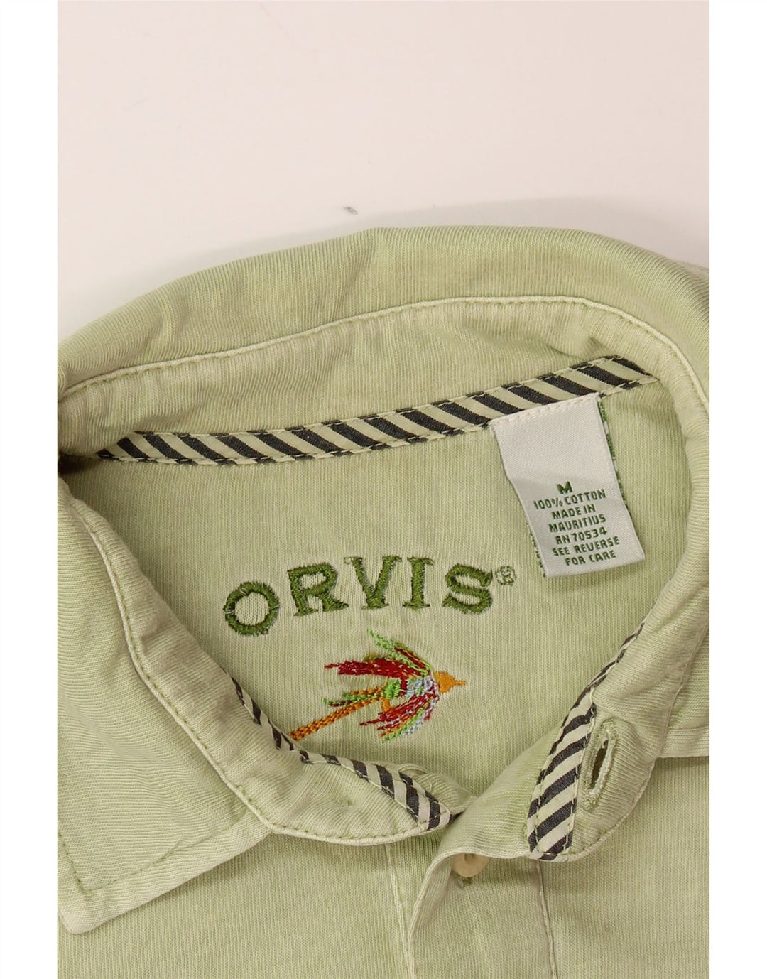 Męska koszulka polo ORVIS, średnia, zielona bawełna
