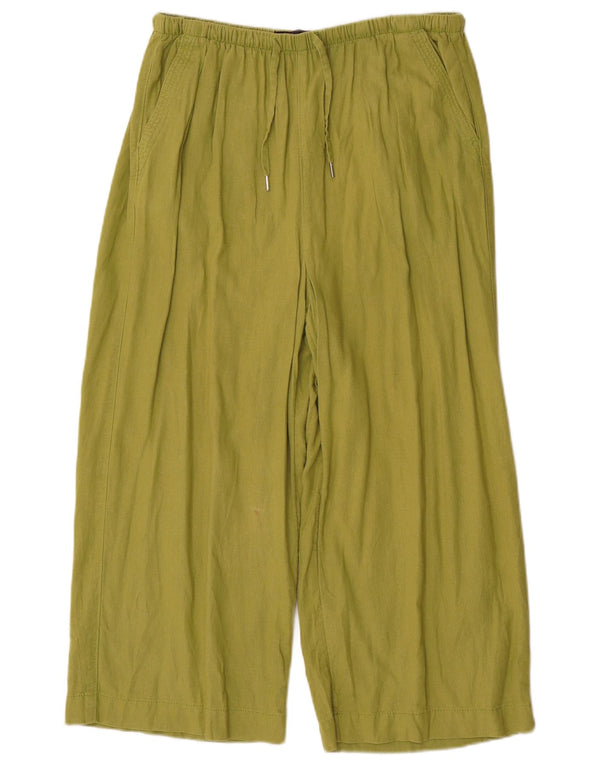 Marks & Spencer Damskie spodnie Capri z wysokim stanem UK 12 Medium W34 L22 Zielone