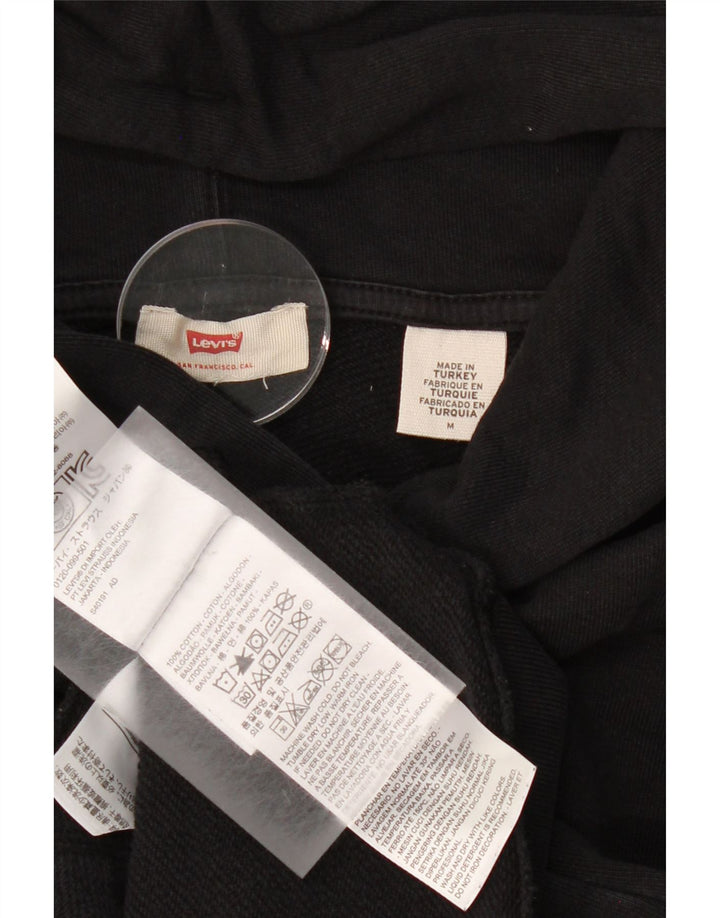 LEVI'S Womens Oversized Hoodie Jumper UK 14 Medium Black Cotton Vintage Levi's and Second-Hand Levi's from Messina Hembry 