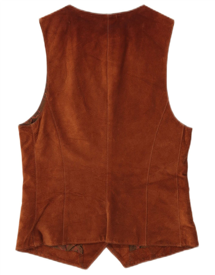 Zamszowa kamizelka damska w stylu vintage IT 42 Średni brąz