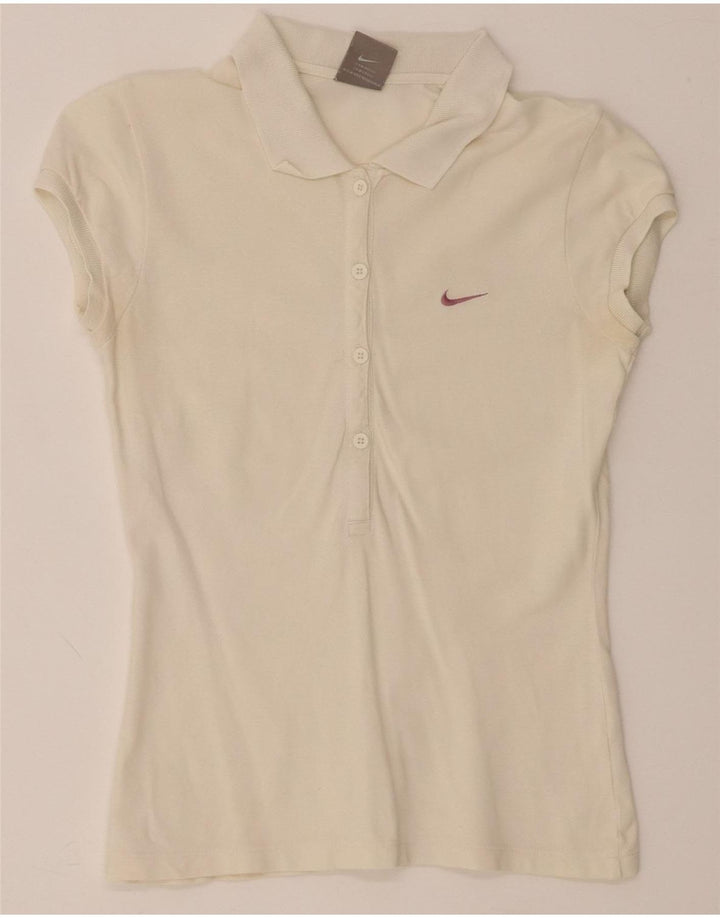 NIKE Womens Polo Shirt UK 8/10 Small White Vintage Nike and Second-Hand Nike from Messina Hembry 