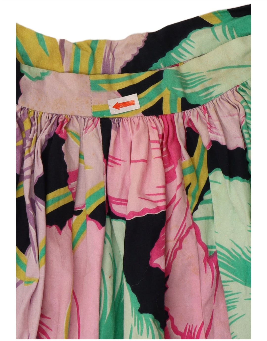 Vintage damska rozkloszowana spódnica z wysokim stanem W26 mała wielobarwna w kwiaty