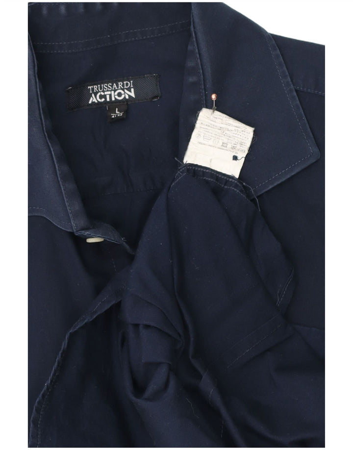 Koszula męska Trussardi rozmiar 41/42, duża, granatowa, bawełniana