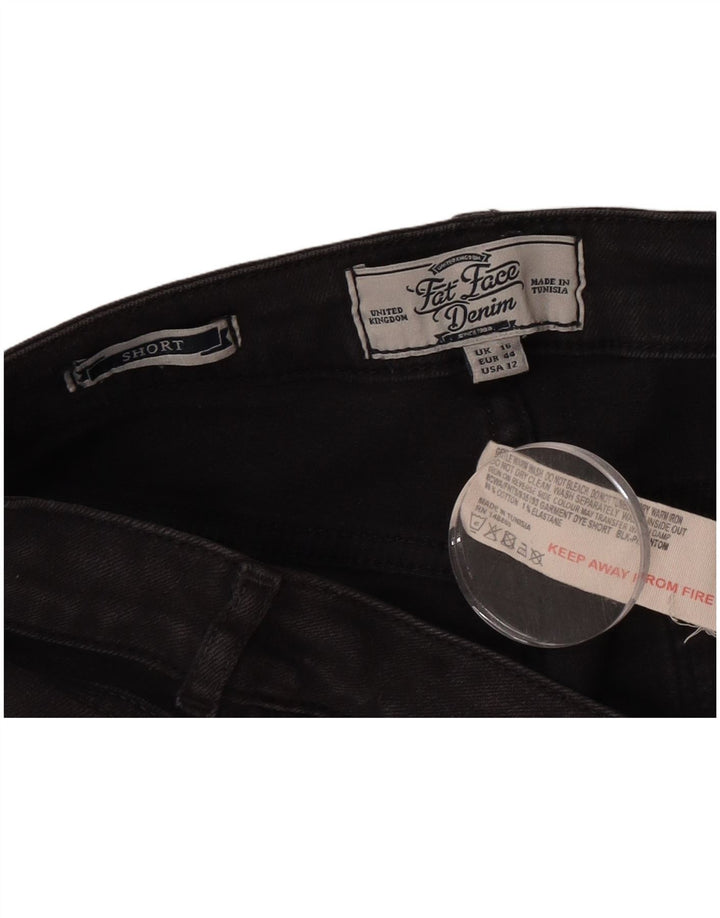 Damskie spodenki jeansowe Fat Face UK 16, duże, W38, czarne, bawełniane