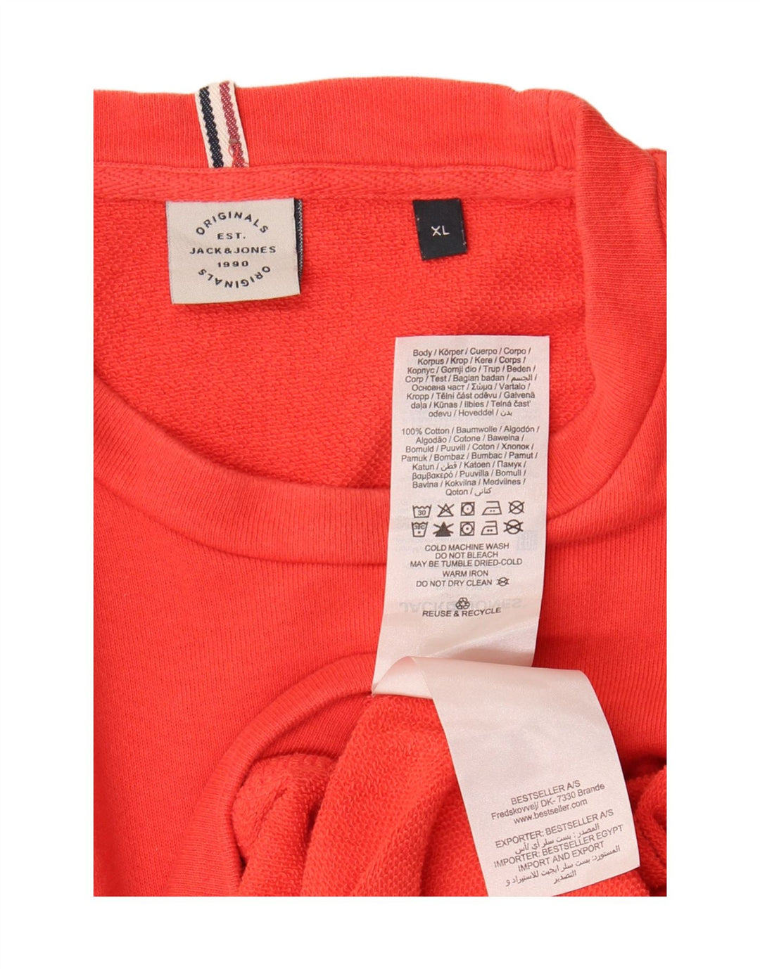 Męska bluza Jack & Jones, bluza XL, bawełniana w bloki kolorów, czerwona