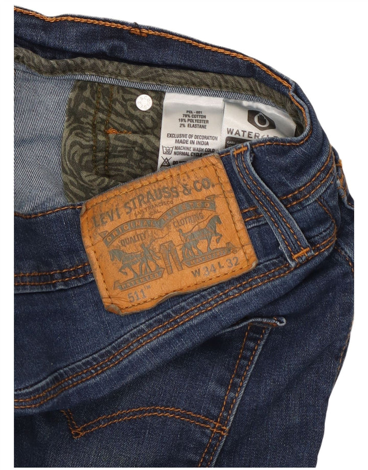 Męskie jeansy Levi's 511 Slim W34 L32 Niebieska bawełna
