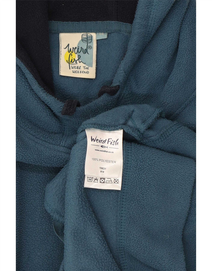 Damski sweter polarowy z kapturem Weird Fish UK 14, duży niebieski poliester