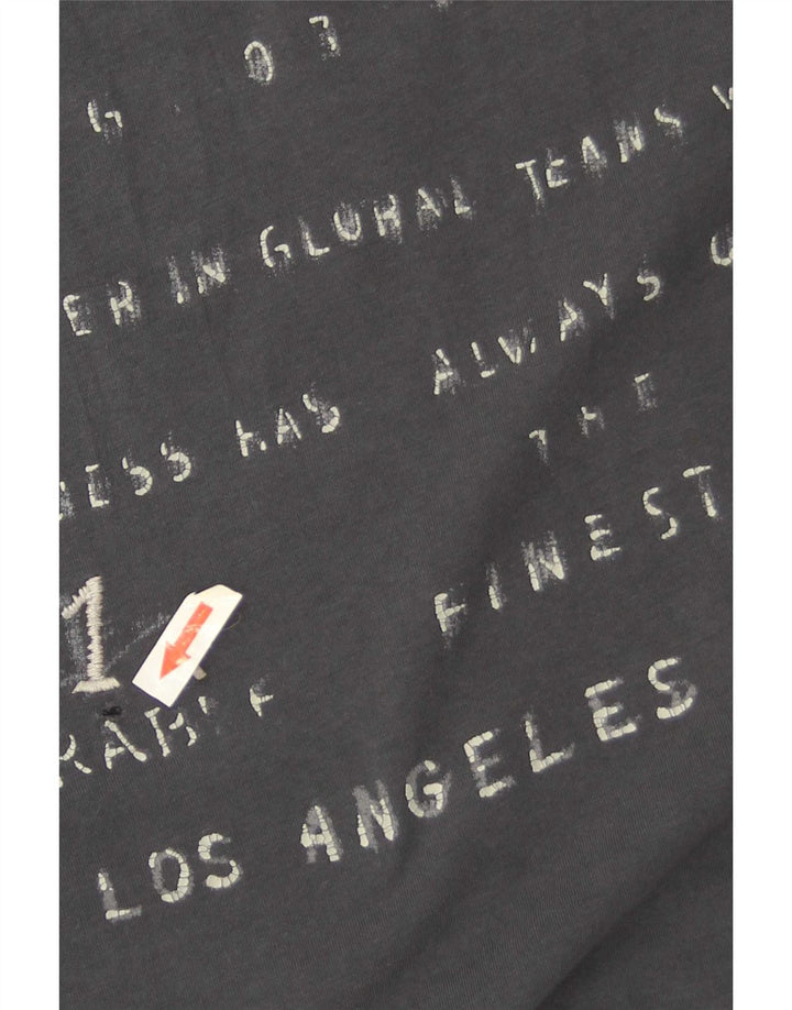 Męski T-shirt Guess z grafiką, mały, szary, bawełniany