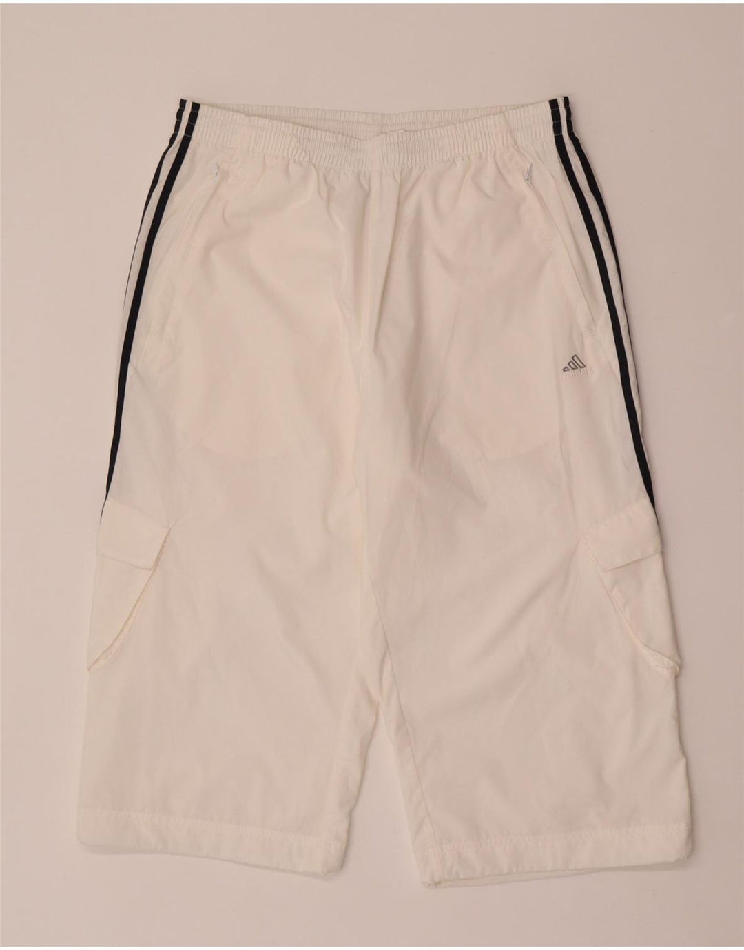 Męskie spodnie dresowe Adidas Capri Cargo, duże, białe, poliestrowe