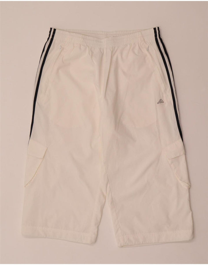 Męskie spodnie dresowe Adidas Capri Cargo, duże, białe, poliestrowe
