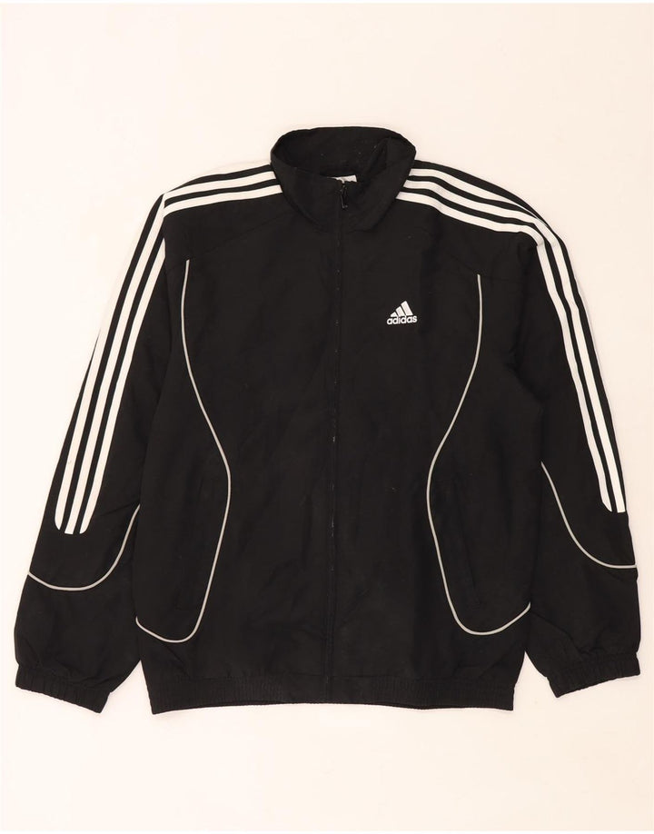 Adidas Męska kurtka dresowa UK 36/38 Mały czarny poliester