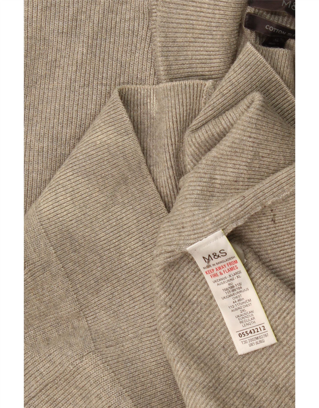 MARKS & SPENCER Męski sweter kardigan UK 44/46 XL Szary poliester
