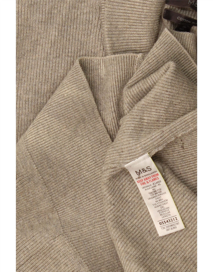 MARKS & SPENCER Męski sweter kardigan UK 44/46 XL Szary poliester