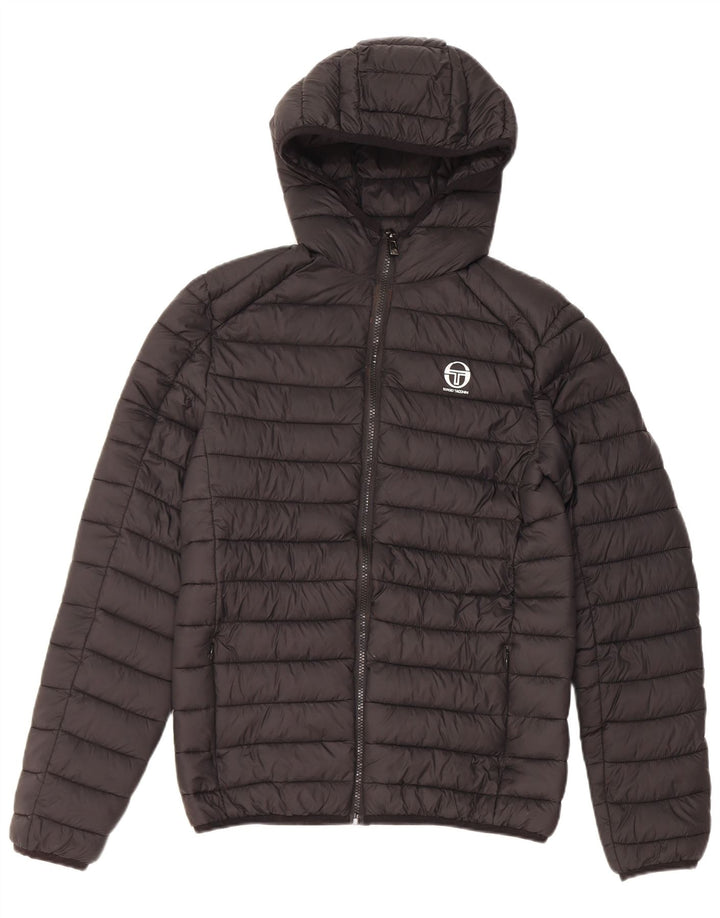 Męska ocieplana kurtka z kapturem Sergio Tacchini UK 36 Small Black Nylon