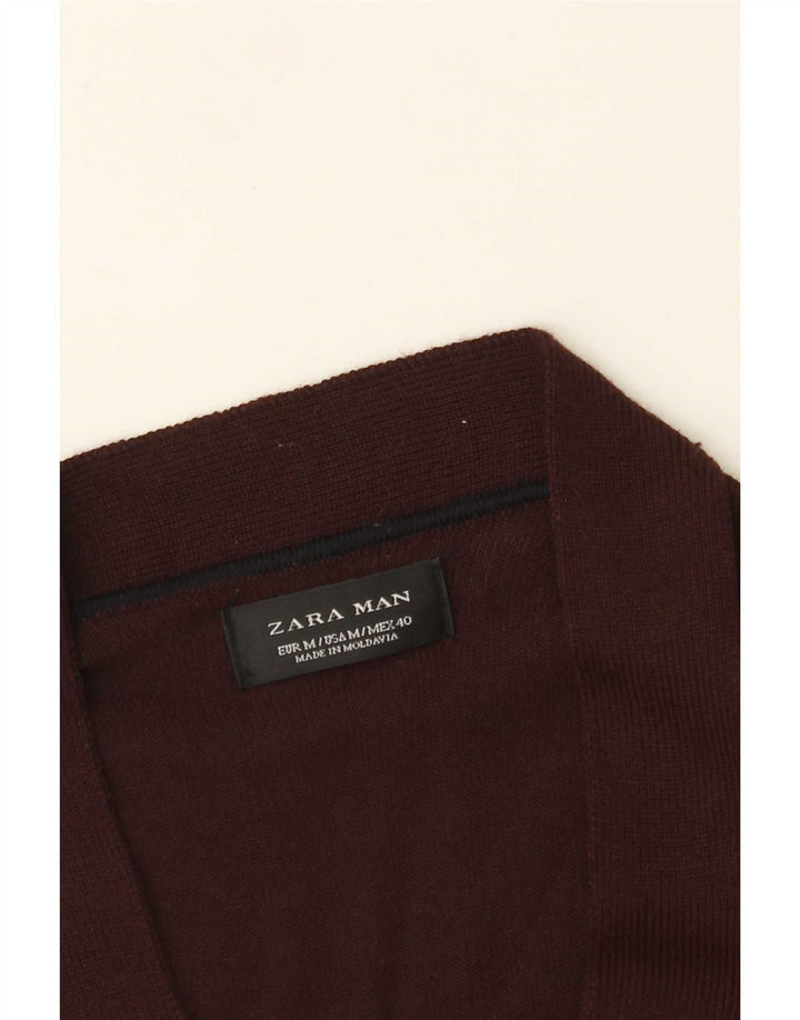 Sweter męski Zara w kolorze średniego burgunda