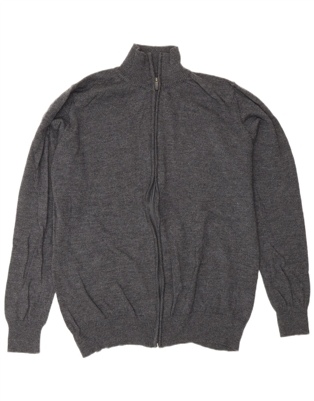 Męski sweter rozpinany Zara XL, szara wełna