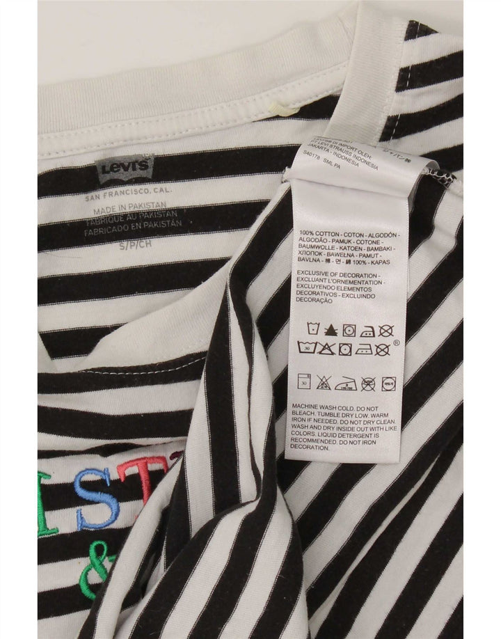 Damski oversize'owy top z grafiką Levi's z długim rękawem, UK 10, w małe czarne paski