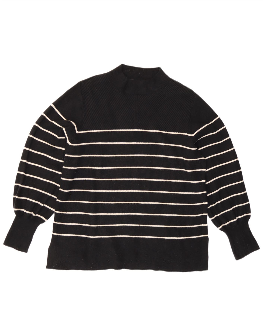 Marks & Spencer Damski sweter z golfem UK 16, duże czarne paski